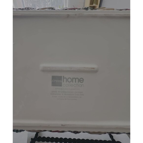 JCPenney Home Collection Ceramic Serving Dish with Black Metal Stand - Picture 5 of 8